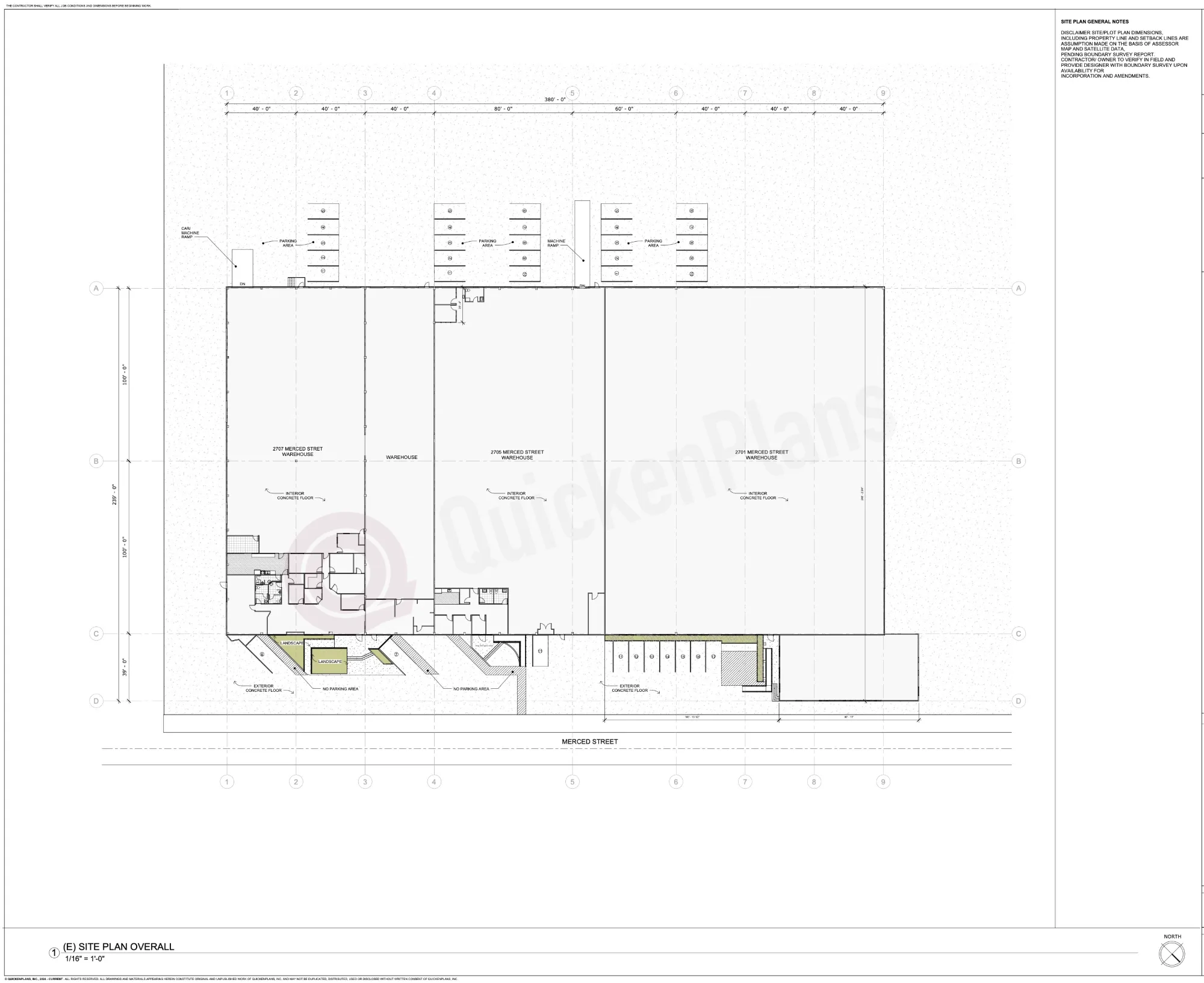 Plan sample — commercial warehouse, overall site plan