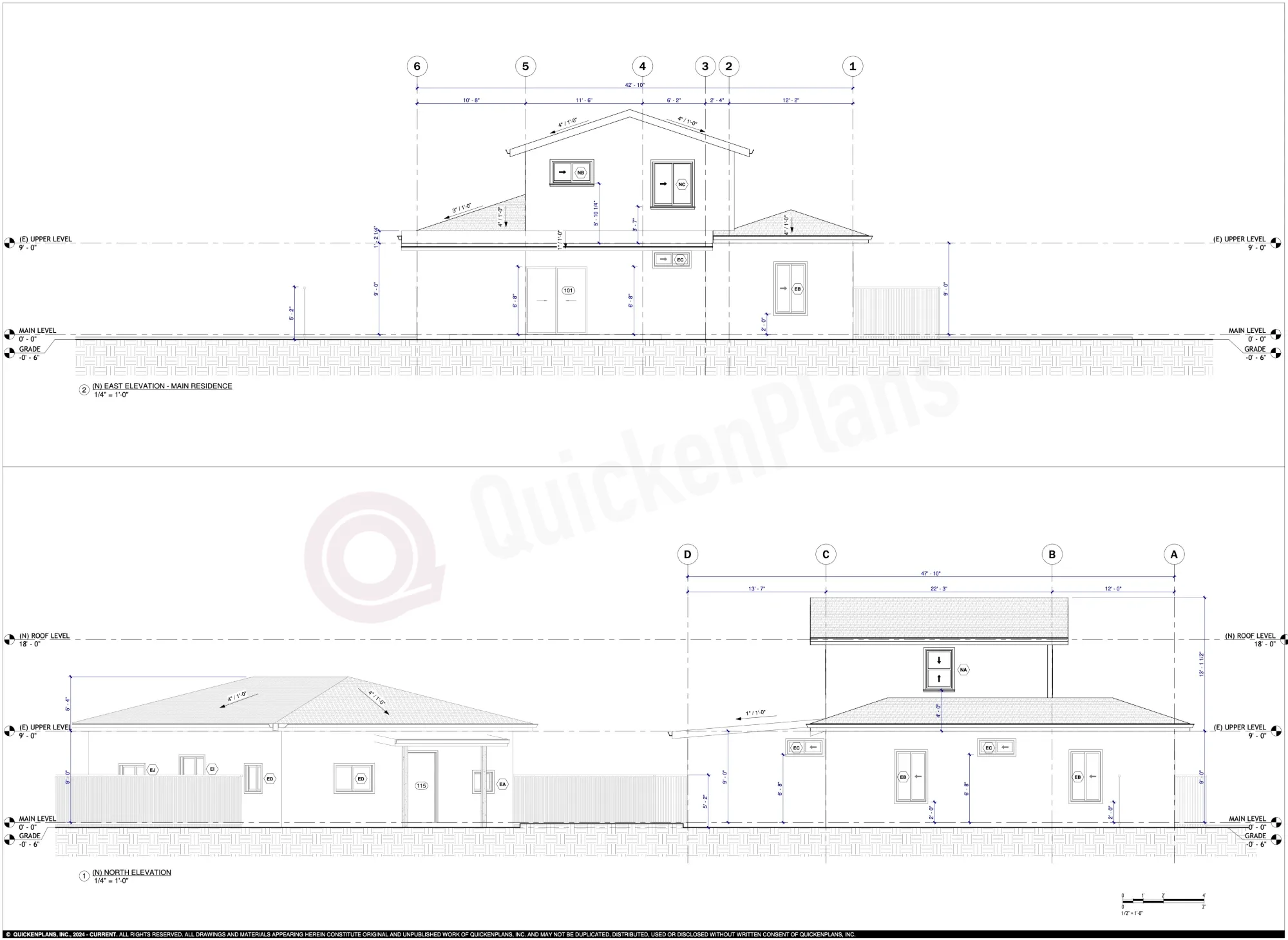 Plan sample — residential remodel and addition, elevations