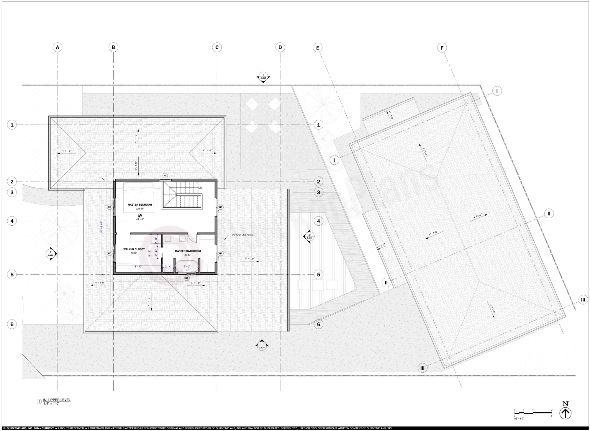 Plan sample — second-story addition, upper-level plan